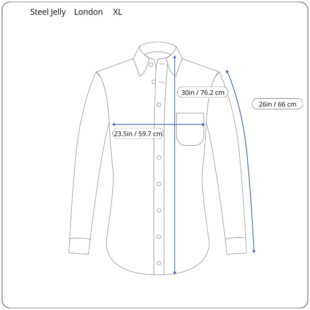 Steel & Jelly London Mens XL Flip Cuff Blue Long Sleeve Casual Dress Shirt - Picture 3 of 9